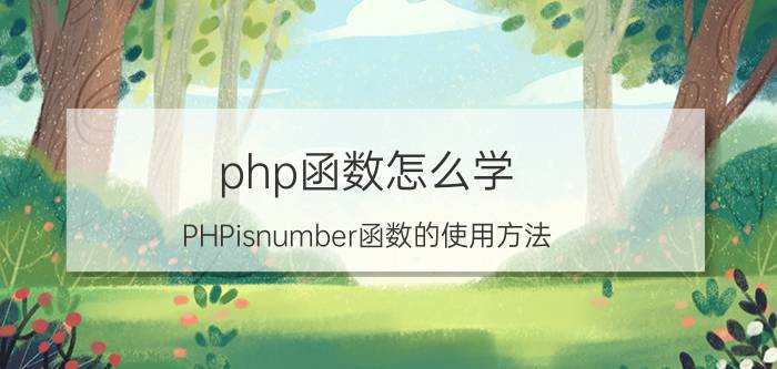 php函数怎么学 PHPisnumber函数的使用方法？